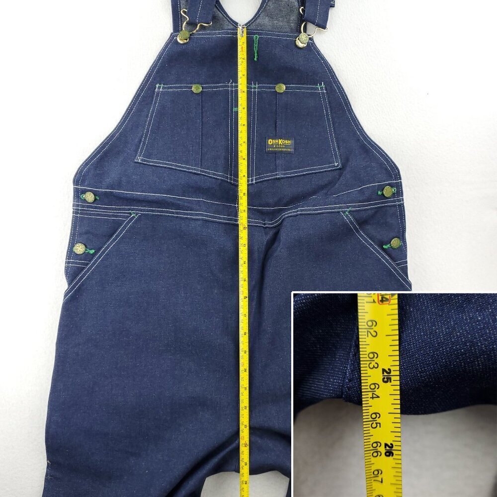 OshKosh B'Gosh Vintage Denim Bib Overalls Union Sanforized USA "38x32" NWT - Picture 10 of 14